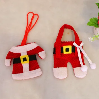 6pk juledekoration Til Hjemmet Sølvtøj Holdersanta Lommer Middag Kniv, Gaffel Indehavere Santa Claus Jul Ornament