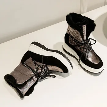 MORAZORA 2020 vinteren holde varm mode snøre kvinder støvler flad hæl, rund tå, platform damer sko komfortable ankel støvler