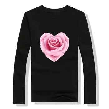 2021 Kvinder Bluse Brev Valentine ' s Day Print langærmet t-Shirt-Nyhed Grafisk Toppe Chemise Femme