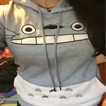 Tykkere Nye Mode, Mænd/Kvinder, 2021 Nye Tegnefilm Totoro Unisex Hoodie 3D Sweatshirt Harajuku Dyr Patchwork Hooded Pullover Toppe