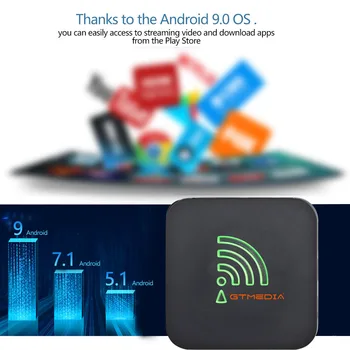 Tvbox Android 9.0 Amlogic S905x2 GTMEDIA G5 Smart tv boks 4 GB/ 64 GB 4K HD H. 265 BT4.2 WIFI 2.4/5G Google Play, Netflix Set-Top Boks