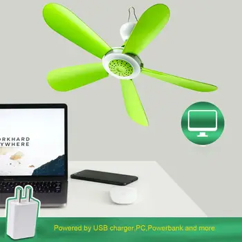 5W Fjernbetjening Timing USB-Loft Ventilator Air Cooler USB-Fans til Bed Camping Udendørs Hængende Camper Telte Bøjle Fan X6HA