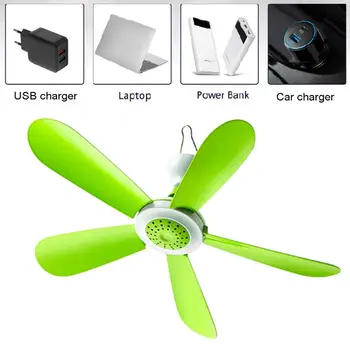 5W Fjernbetjening Timing USB-Loft Ventilator Air Cooler USB-Fans til Bed Camping Udendørs Hængende Camper Telte Bøjle Fan X6HA