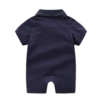 Nye ankomst Sommer mode brand style nyfødte baby tøj, ren bomuld kortærmet stribet plaid baby dreng og pige romper