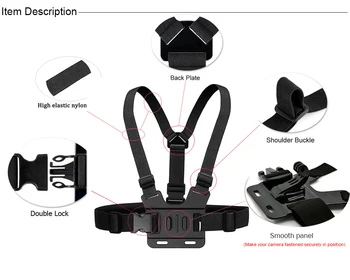 Kamera Brystet Head Strap Mount Harness J-Krog Kits Mount Til Gopro Hero 7 6 5 4 Xiaomi yi 4K-Action-Kamera SJcam Sports Kamera