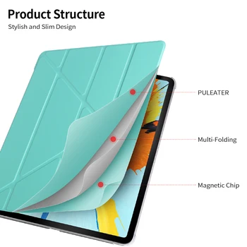 Smart Case Til iPad Pro 12.9 tommer 2020 Dække, GOLP Magnetiske PU Læder + Hårdt PC Back Flip cover til iPad Pro 12.9 2018 sag