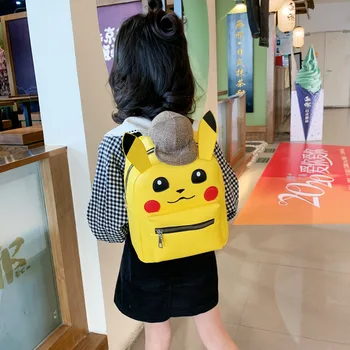 Anime Kid Pokemon Gå Skoletaske Pikachu Rygsæk Barn Pokemon Tegnefilm Gul Skole Pu Poser Børn Piger Dreng Kawaii Sac A Dos