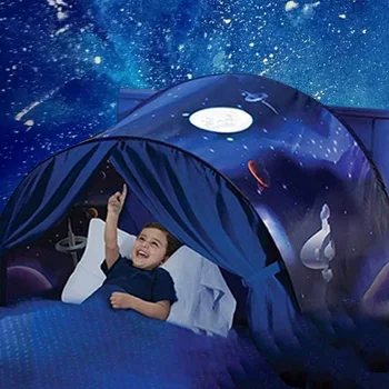 Bed sammenklappelig stjernehimmel drøm telt med lys opbevaringslomme børn, der sover sammenklappelig madras telt telt