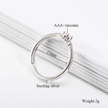 Kvalitet AAA+Zirconia Mode Ringe til Kvinder Smykker Vielsesring til Piger 925 Sterling Sølv Blomst Ring Justerbar