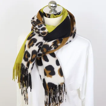 Mode 2020 ny stil leopard print kvinder tørklæde vinter varm cashmere tørklæder dame sjaler foulard kvindelige hals pashmina