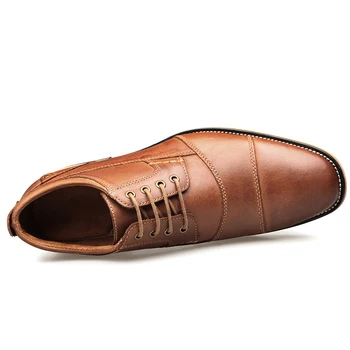 YIGER Nye herre Kjole sko formelle sko mænd er Håndlavet business sko bryllup sko Stor Størrelse ægte Læder Blonder-up Mandlige 0249