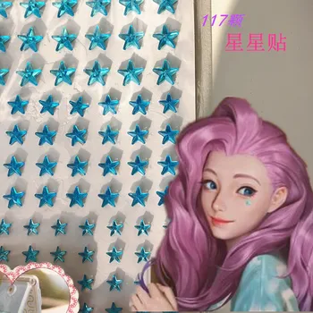 2020 LOL KDA KVINDER Seraphine cosplay ansigt blue star akryl klistermærker rolle spiller ansigt 3D dekoration