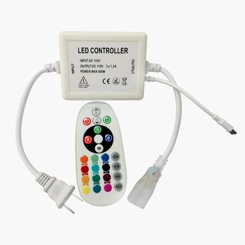 LED RGB IR Remote Controller AC 110V RGB Strip Controller 24 Taster 16 Farver 400W Trådløse Neon Lys Strips Controller OS Plug