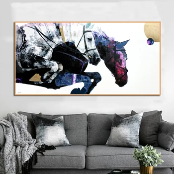 RELIABLI KUNST Abstrakt Hest Maleri Dyr Plakater og Print på Lærred Kunst Væg Billeder til stuen Hjem Dekoration UDEN RAMME