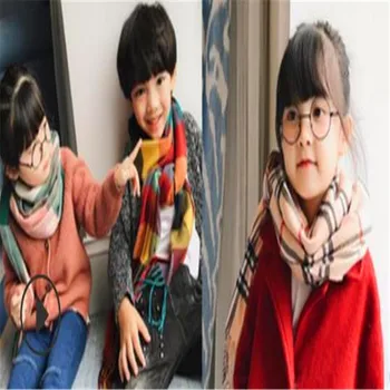 Qiu dong han edition joker mode efterligning cashmere tørklæde børn varmt tørklæde private grid forældre-barn-baby hagesmæk 74232