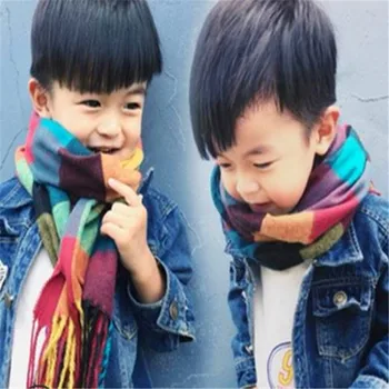 Qiu dong han edition joker mode efterligning cashmere tørklæde børn varmt tørklæde private grid forældre-barn-baby hagesmæk 74232
