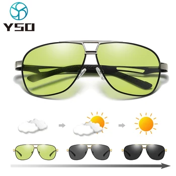 YSO 2020 Grøn Fotokromisk Solbriller Til Kvinder, Mænd Polariseret UV400 Overdimensionerede Briller For bilisten at Køre Sol Briller 8521