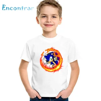 Drenge Piger Sonic The Hedgehog Tegnefilm Print T-shirt Børn, Sjove Tøj til Børn Sommeren kortærmet Baby T-shirt,oHKP2258