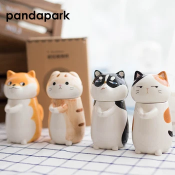Pandapark Søde Kreative Tegnefilm kaffebæger Keramiske Personlighed Bæger med Ske Office Mælk Og Tumbler Morgenmad Krus PPX015