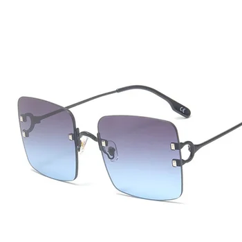 Høj Kvalitet, Mode Uindfattede Square Solbriller Kvinder Smarte Metal Gradient Brown Cat Eye Solbriller Briller Elegante Brillerne Feminino