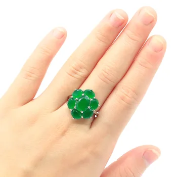 20x17mm Europæiske Design Grønne Smaragd Smykker, Sølv Ring For Kvinder, Mode, Fine Smykker, Daily Wear