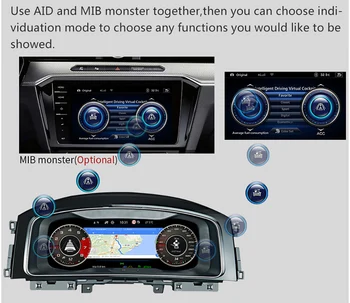 Til VW B8 PASSAT CC golf 7 GTI-Variant Bil LCD-Instrument Panel Udskiftning Dashboard Underholdning Intelligent Multimedia