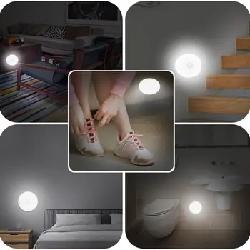 Motion Sensor Lys Nat Lys Mini LED Nightlight Lampe til Soveværelset USB-Genopladelige Krop Induktion Lampe Indendørs Belysning