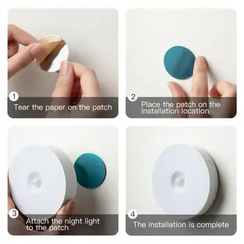 Motion Sensor Lys Nat Lys Mini LED Nightlight Lampe til Soveværelset USB-Genopladelige Krop Induktion Lampe Indendørs Belysning