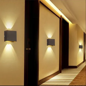 Dæmpbar 6W 85-265V Cube COB LED Indendørs Belysning Hvid/Sort væglampe Moderne Hjem Belysning Dekoration Sconce Lampe