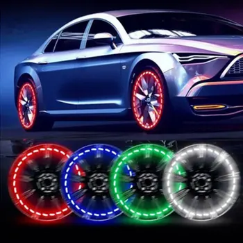 Bil dæk, motor lampe solenergi led ventil dyser hub dekorative lys blinkende lys farverige hot wheels