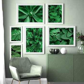 Grønne Planter Mint Aloe Nordiske Plakater Og Prints Væg Kunst, Lærred Maleri På Væggen Billeder Til Stuen Skandinaviske Hjem Indretning