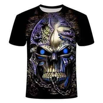 Ny Mænds Skull T-shirt Brand Punk Style Finger Kraniet 3D-T-shirt til Mænd Toppe Hip Hop 3D-Print Kraniet Punisher T-shirt Direkte Sa