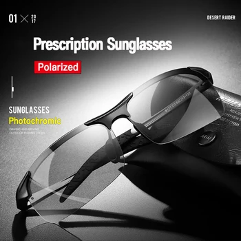Nærsynethed Fotokromisk Solbriller Dioptri Polariseret Kørsel Goggle Mænd Kamæleon skifter Farve overgangen Recept Sol Briller