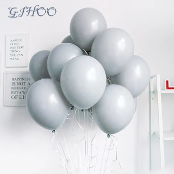50stk 12 tommer grå latex ballon metal konfetti ballon macaron bryllup ceremoni fødselsdag dekoration
