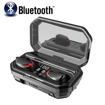 M15 TWS Bluetooth-V5.1 Hovedtelefoner Trådløse hovedtelefoner Vandtæt Sport Stereo Trådløse Hovedtelefoner Touch Bas Headset Mini Øretelefoner