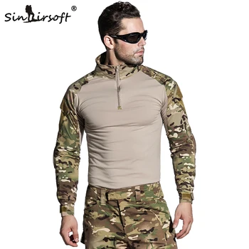 SINAIRSOFT Taktiske G3 BDU Camouflage Bekæmpe Uniform Airsoft Shirt Med knæbeskyttere Militære Multicam Jagt Camo Tøj