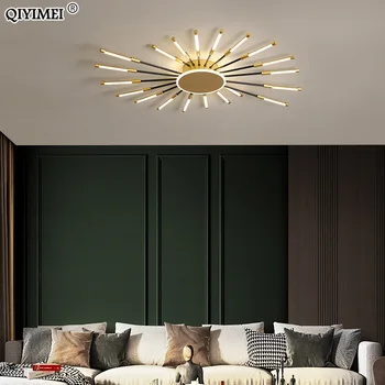 Moderne og Kreative LED Lysekrone Til Stue, Soveværelse Indendørs Lys Jern Sort Guld Belysning Lampe Dekorativt Armatur Lamparas