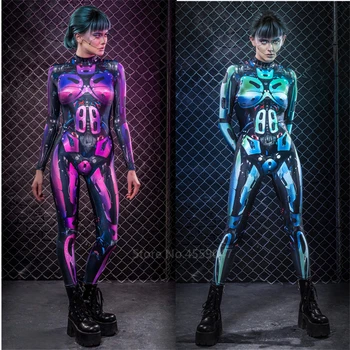 Halloween Kostumer til Kvinder Robot Kriger Carnival Cosplay Kostume Sexet Gotisk Tøj Fancy Buksedragt Party Outfits for Teenagere