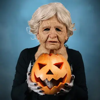 Nye Halloween bedstemor latex karakter maske hovedbeklædning Amazon gamle bedstemor skaldet gammel mand, maske, Latex hovedbeklædning for de ældre