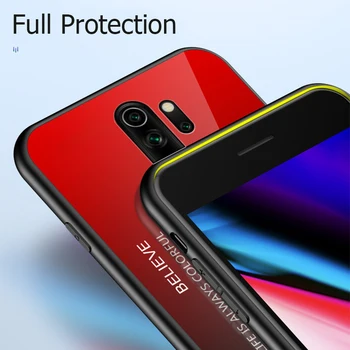 KEYSION Gradient Hærdet Glas Tilfældet For Xiaomi Redmi Note 8 8 Pro 7 6 5 K20 Blød Silikone Telefon Dækning For Xiaomi Mi-9T 9 8 Pro
