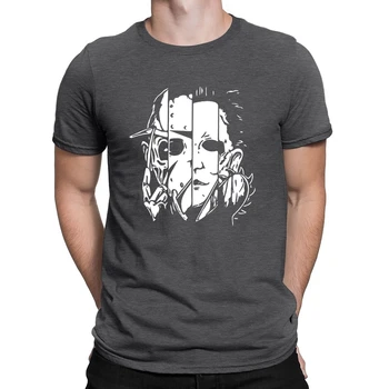Envmenst bomuld t-shirt mænd, Freddy Jason Michael Thomas Horror t-Shirt med Vintage Bomuld til Mænd kort ærme Halloween Gave XS-3XL