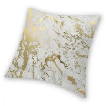 Guld På Hvid Marmor Smide Pude Dække Puder til Sofa Moderne Geometriske Grafisk Casual Pudebetræk