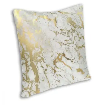 Guld På Hvid Marmor Smide Pude Dække Puder til Sofa Moderne Geometriske Grafisk Casual Pudebetræk