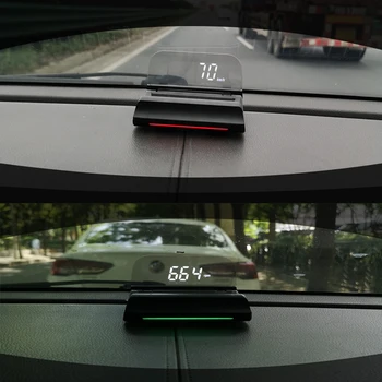 Obd HUD Head Up Display 4K+ HD Display Hastighedsmåler Vand Temperatur RPM Med Omgivende Lys Hastighedsoverskridelse Advarsel Spænding OBDII KM/H