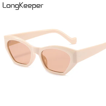 LongKeeper Mode Sexet Cat Eye Solbriller Kvinder Brand Designer Vintage Beige Sol Briller Nuancer Er For Kvinder, Rejser, Oculos De Sol