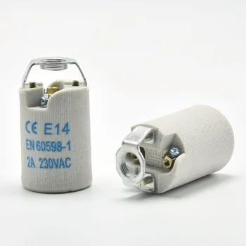 E14 CE fatning Retro Skrue Bulb Lamp Socket CE-Vintage Edison Keramiske Pendel Lampe Baser selvlåsende 10STK/Masse