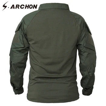 S. ARCHON Camouflage Army T-Shirt til Mænd RU AMERIKANSKE Soldater i Kamp Taktisk T-Shirt Militær Magt Camo Multicam-langærmet T-Shirts