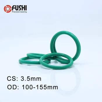 CS3.5mm FKM Gummi O-RING OD 100/105/110/112/115/120/122/125/130*3,5 mm 10STK O-Ring Fluor Pakning Olie segl Grønne ORing
