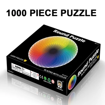 Runde Puslespil 1000 Brikker Voksen Kreative Rainbow Tusind-Color Gradient Jorden Dekompression Pædagogisk Legetøj