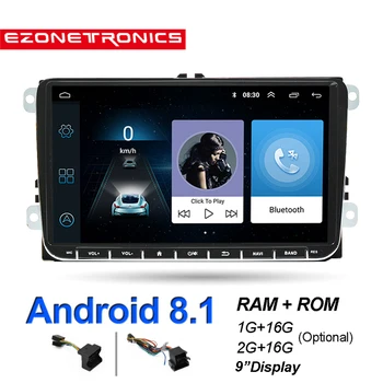 2Din Android 8.1 Bil Radio Stereo Afspiller 9Inch 2G eller 1G DDR3 GPS Navigatie Bluetooth til VW Passat Golf MK5 -6 Jetta T5 EOS POLO
